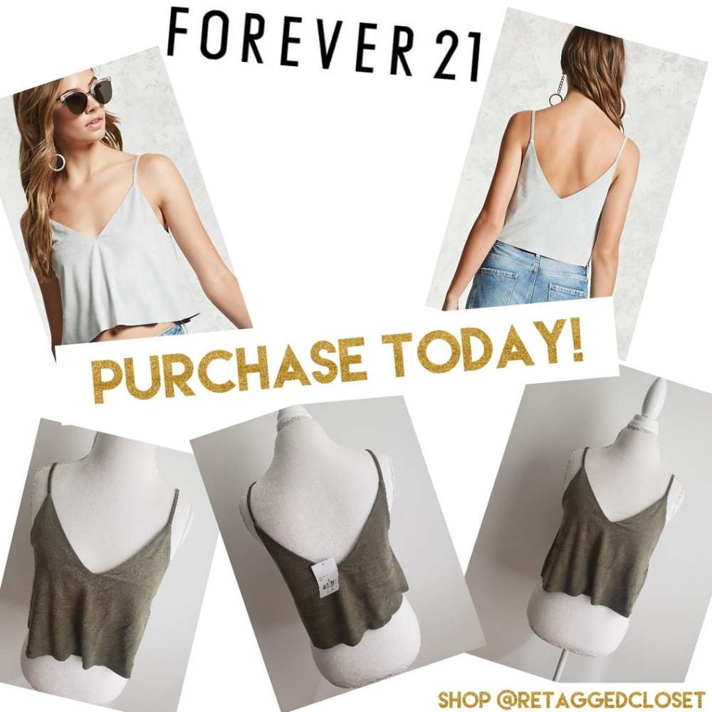 Forever 21 Faux Suede Cropped Cami Top